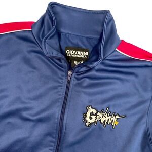 Giovanni La Venganza‎ Track Jacket Blue Pink White Athletic Zip Up Men's Size L